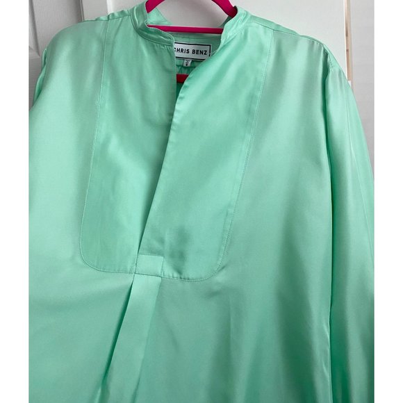 Chris Benz Turquoise Silk Tunic, size 8US - Picture 9 of 10
